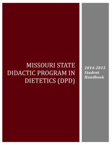 Download the 2014 - 2015 Dietetic Undergraduate Handbook