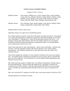 Faculty Concerns Committee Minutes  October 25, 2011, 3:30 p.m. Members Present: