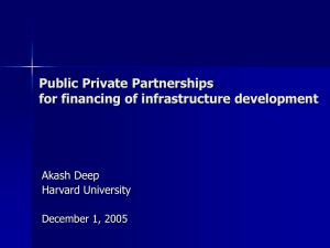 Public-Private Partnerships for Financing of Infrastructure Development
