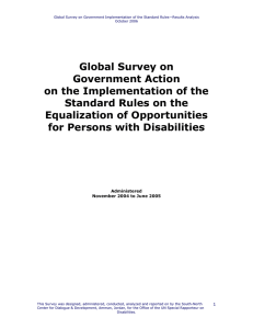 The Special Rapporteur's Global Survey on the implementation of the Standard Rules