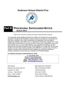 Parent Handbook/Procedural Safeguards Notice