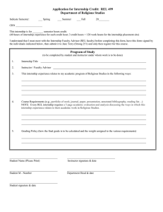 REL 499 Application for Internship Credit Form