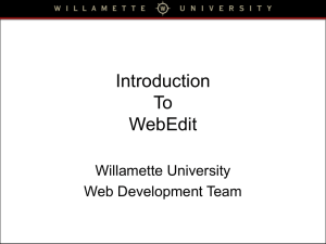 Introduction to WebEdit