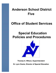 Special Education Policies and Procedures Manual