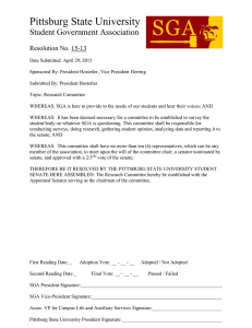 Pittsburg State University Student Government Association  Resolution No. 15-13