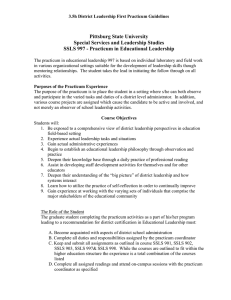 District Leadership First Practicum Guidelines