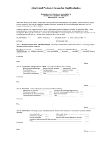 School Psychology Internship Final Evaluation