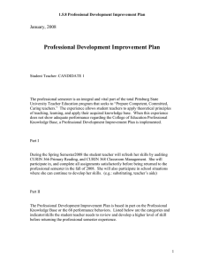 Professional Development Improvement Plan