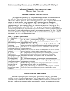 PEU Assessment Plan in MS Word format .