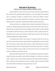 Narrative Summary Interview with Chelsey LeMelle by Brittany Jones