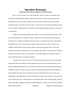 Narrative Summary Interview with Nancy Lewis by Trisha Counce