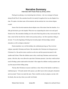 Narrative Summary Interview with Paula Ross by Emily Johns