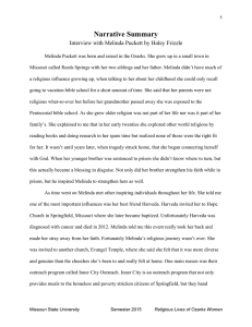 Narrative Summary Interview with Melinda Puckett by Haley Frizzle