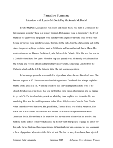 Narrative Summary  Interview with Lynette McDaniel by Mackenzie McDaniel