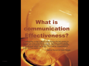 Unit 12:  Communication Effectiveness