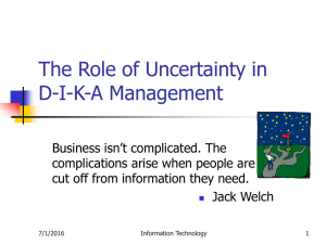 Managing Data, Information, Knowledge, and Uncertainty