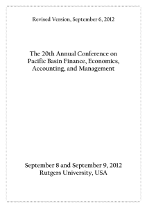 The 20th Annual Conference on Pacific Basin Finance, Economics, Accounting, and Management