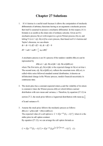 27. Itˆo’s Calculus: Derivation of the Black–Scholes Option Pricing Model