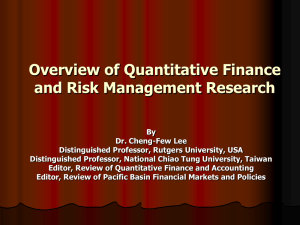 Overview of Quantitative Finance and Risk Management Research