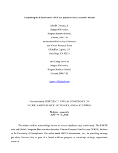 Comparing the Effectiveness of US and Japanese Stock Selection Models