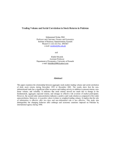 Trading Volume and Serial Correlation in Stock Returns in Pakistan