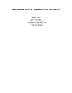 An Intertemporal Analysis of Optimal International Asset Allocation