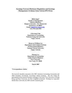 Earnings Forecast Disclosure Regulation and Earnings Management: Evidence from Taiwan IPO firms