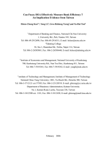 Can Fuzzy DEA Effectively Measure Bank Efficiency? An Implication Evidence from Taiwan