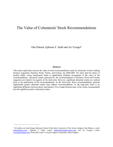 The Value of Columnists’ Stock Recommendations