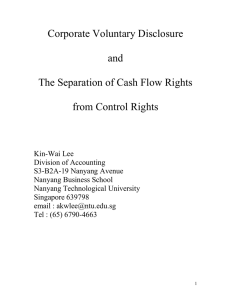 Corporate Voluntary Disclosure and The Separation of Cash Flow Rights From Control Rights