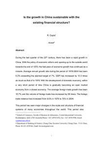 Is the growth in China sustainable with the existing financial structure?