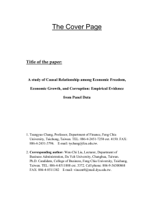 A study of Causal Relationship among Economic Freedom, Economic Growth, and Corruption: Empirical Evidence from Panel Data