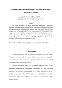 Credit Rating Forecasting Using Combining Technique: The Case in Taiwan