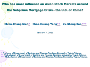 Who has more influence on Asian Stock Markets around the Subprime Mortgage Crisis