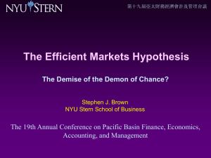 Title: The Efficient Markets Hypothesis: The Demise of the Demon of Chance?