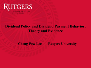 Dividend Policy and Dividend Payment Behavior: Theory and Evidence