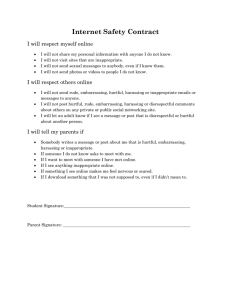 Internet Safety Contract I will respect myself online