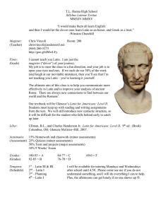 Latin III syllabus
