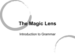 Introduction to Grammar C-notes