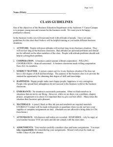 CLASS GUIDELINES