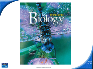 Biology Slide 1 of 20 Copyright Pearson Prentice Hall