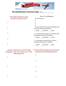 My Qualifications Summary Page The S.T.A.R Method