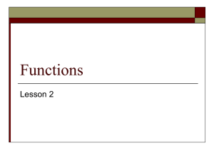 Lesson 2 - Functions