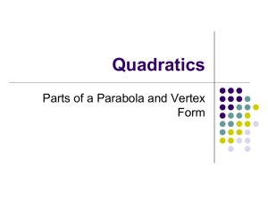 Lesson 1 - Intro To Quadratics
