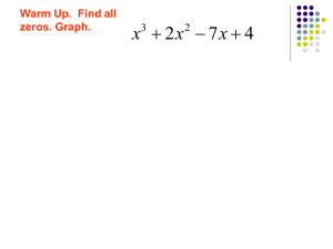 Lesson 6 - More on Rational Root Test