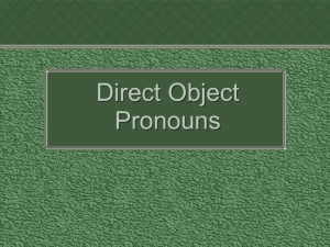 Sp 2 - Direct Object Pronouns