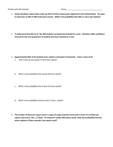Review Worksheet for Test