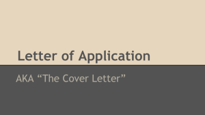 Cover Letter Tips