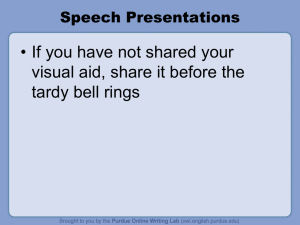 • If you have not shared your tardy bell rings Speech Presentations