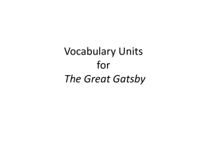 Vocabulary Units for The Great Gatsby